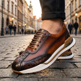 Lorenzo – Håndlavede Lædersneakers med Krokodille Detaljer