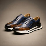 Lorenzo – Håndlavede Lædersneakers med Krokodille Detaljer