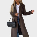 Gina | Elegant Lang Frakke med Rever og Knapper