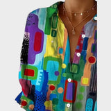 Estelle | Farverig Bluse i Kvalitetsdesign