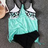 Tankini i ensfarvet med leopardprint - Augustus