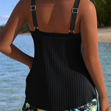 Laluna® | Stribet tankini med matchende strandbukser - To dele