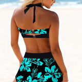 Højtaljet badedragt Sherrie med blomsterprint - Elegant sommerstil