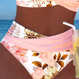 Bikini med Kontrastblomster og Slids - Elegant Sommerlook