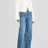 Grace Draperet Bluse med Knapper
