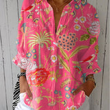 Floriana | Bluse med Tropiske Blomsterprint