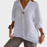 Zamma | Linned V-hals Bluse