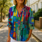 Estelle | Farverig Bluse i Kvalitetsdesign