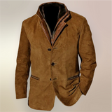 Victor | Vintage Suede Jakke med Læderdetaljer