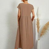 Gabrielle | Midi Kjole med Flydende Design og Tidless Elegance