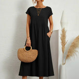 Gabrielle | Midi Kjole med Flydende Design og Tidless Elegance