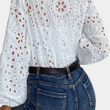 Bluse Alba med Ojal - Elegant og Stilfuld Top