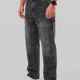 Fernando™ | Tadeo Carpenter Jeans - Grå Stone Washed