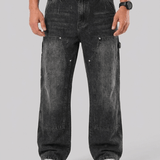 Fernando™ | Tadeo Carpenter Jeans - Grå Stone Washed