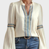 Isla | Vintage V-hals Bluse