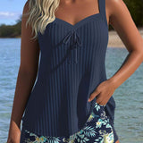 Laluna® | Stribet tankini med matchende strandbukser - To dele
