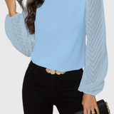 Zaraa Elegant Bluse med Gennemsigtige Ærmer