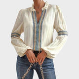 Isla | Vintage V-hals Bluse