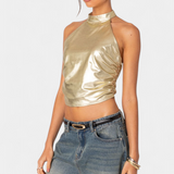 Metallic Halter Top Anna