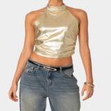 Metallic Halter Top Anna