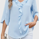 Annemiek Løs Skåret Bluse med Sofistikeret Design