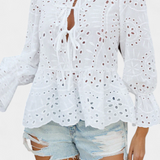 Boheme Top i Pizzo Kayden med Flydende Snit