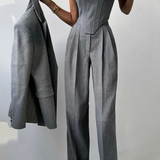 Irene | Tre-delt sæt med dobbeltknappet blazer i elegant design