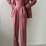 Irene | Tre-delt sæt med dobbeltknappet blazer i elegant design