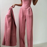 Irene | Tre-delt sæt med dobbeltknappet blazer i elegant design