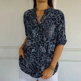 Lotte Bluse med Blomsterprint - Elegant Blomstermønster Bluse