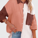 Farvet Bluse Juniper med Unikke Knapper