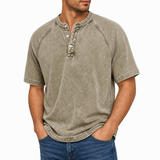 Enzo Henley Vintage i Premium Vasket Bomuld