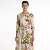 Viviana | Blomster Midi Kjole